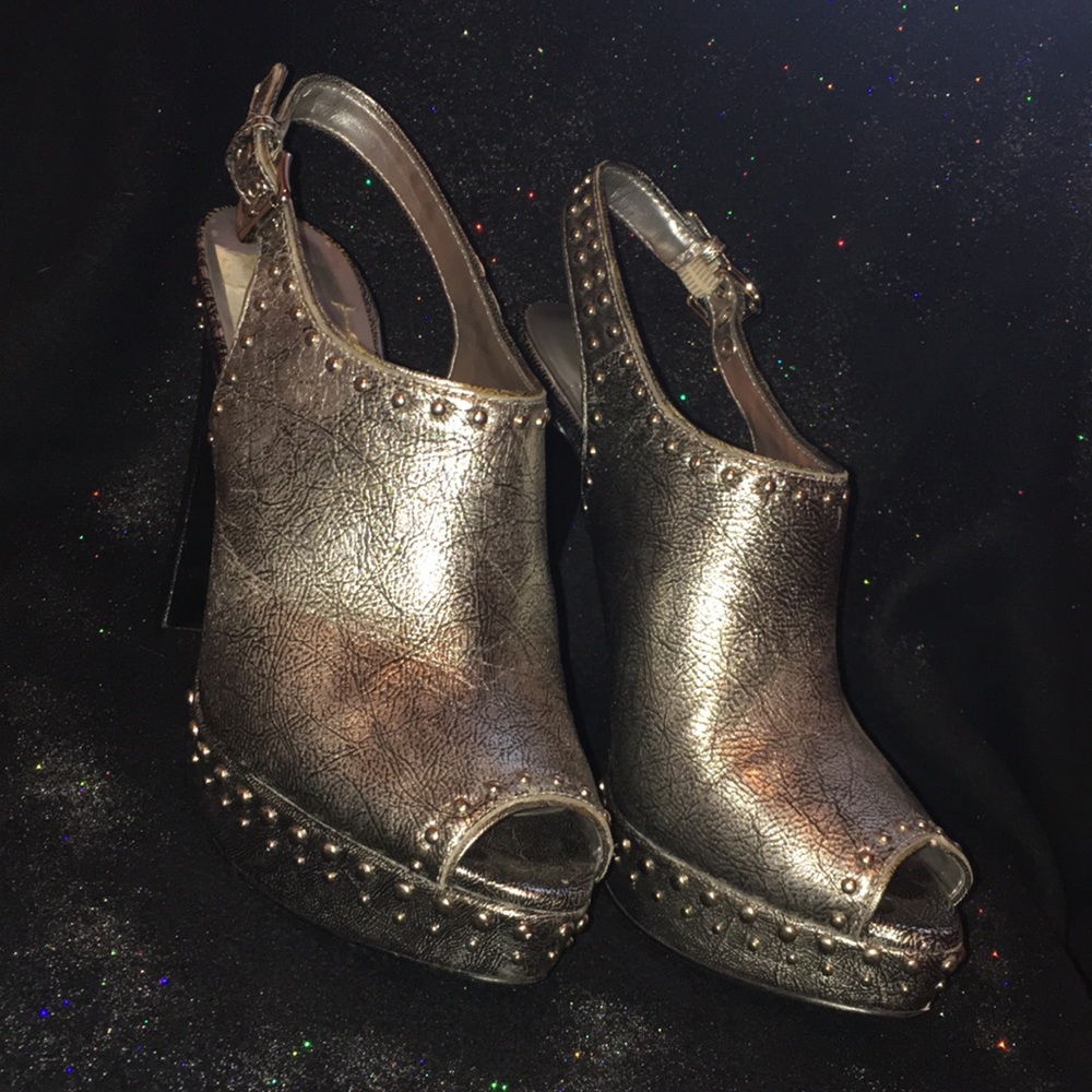 BCBGeneration silver studded heels